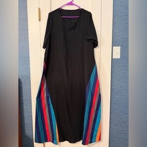 SHEIN Black Dress with Multicolor Stripes